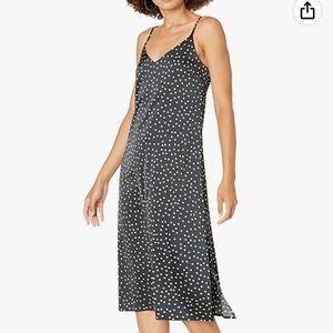 The  Drop Women's Ana Silky V-Neck Midi Slip Dress  XXS